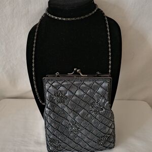 Elegant Gun Metal Gray Quilted Women's Bag